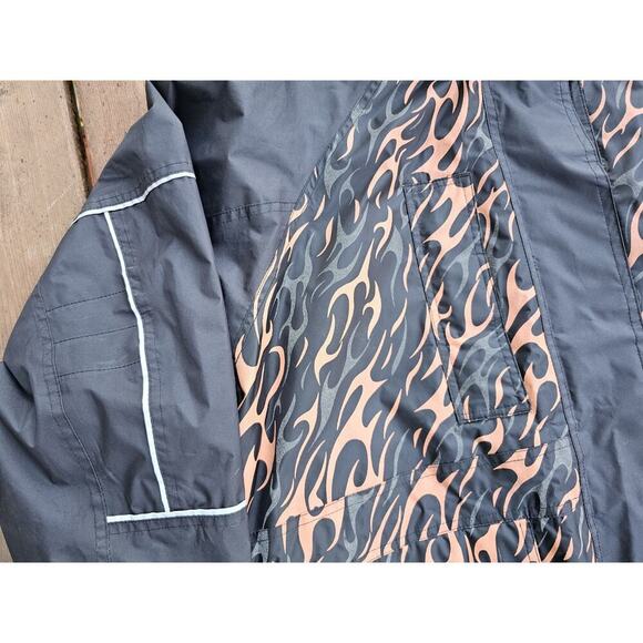 Harley Davidson Waterproof Jacket Mens Reflective Flames Full Zip Size XL - Picture 3 of 9